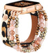 fastgo Bracelet Band Beaded Compatible with Apple Watch 38mm 40mm 41mm Women, Elastic Leather Leopard Strap for Iwatch SE& Series Ultra 8 7 6 5 4 3 2 1(Cheetah/Gold,38/40/41mm)