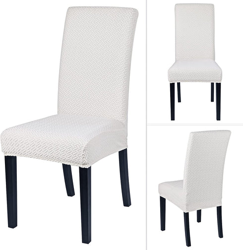 SearchI Dining Room Chair Covers Soft Stretch Removable Kitchen Parson Chair Slipcovers Set of 6 Chair Seat Protective Covers for Dining Room, Wedding, Banquet, Party, Decoration