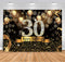 Sensfun Happy 30th Birthday Party Backdrop for Women Black Gold Balloons Sparkle Bokeh Dots Photography Background Fabulous Thirty Birthday Banner Cake Table Decoration Supplies Photo Backdrops 7x5ft