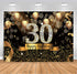 Sensfun Happy 30th Birthday Party Backdrop for Women Black Gold Balloons Sparkle Bokeh Dots Photography Background Fabulous Thirty Birthday Banner Cake Table Decoration Supplies Photo Backdrops 7x5ft