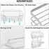 Shower Caddy Shelf Organizer 2-Pack with Soap Dishes, No Drilling Wall Mounted Shower Organizer with 4 Adhesives and 4 Hooks, SUS304 Stainless Steel Shower Storage Rack for Bathroom, Kitchen(Silver)