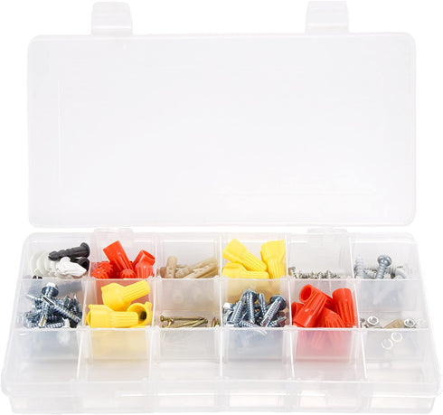 Pink Tool Box Durable Tackle Box Organizer with 4 Compartments for Hardware, Fishing Tackle, Beads, Hair Accessories and More by Stalwart