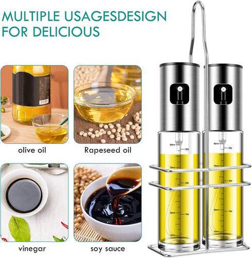 Oil Sprayer, Oil Sprayer with Olive Oil Holder, Fried Chicken, BBQ, Baking, Barbecue, Air Fryer, Salad, Olive Oil Dispenser Set