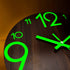 Plumeet Luminous Wall Clock - 12'' Non-Ticking Silent Wooden Clocks with Night Light - Large Decorative Wall Clock for Kitchen Office Bedroom,Battery Operated (Brown Face)