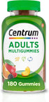 Centrum MultiGummies Gummy Multivitamin for Adults, Multivitamin/Multimineral Supplement with Vitamins D, B and E, Assorted Fruit Flavor - 180 Count