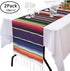 Mexican Table Runner for Cinco de Mayo Decorations, 108" x 14" 2Packs Hand Woven Mexican Blanket Table Runner Fiesta Party Supplies, Fringe Cotton Serape Table Runner for Mexican Party Wedding Decor
