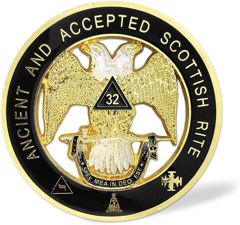 Ancient & Accepted Scottish Rite 32nd Degree Masonic Car Emblem Metal Auto Decal