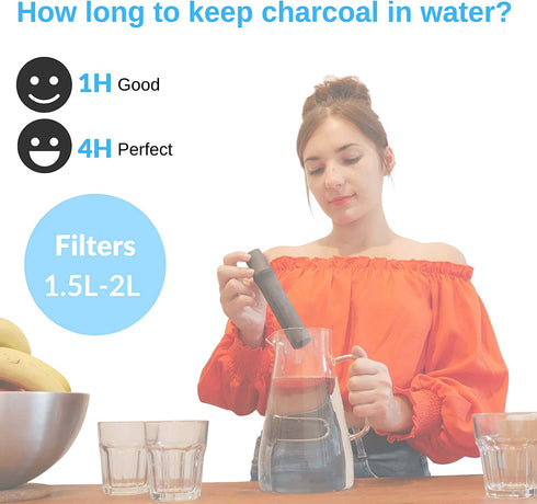 orinko 5 Charcoal Sticks for Water Purification - Bamboo Charcoal Water Filter Sticks Filters up to 2L