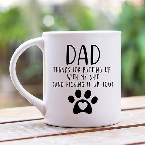 YouNique Designs Dog Dad Mug, 11 Ounces, White, Dog Dad Gifts