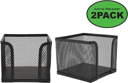 Mind Reader 2-Pack Metal Mesh Memo Pad Holder, Black