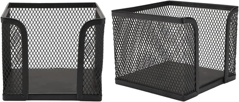 Mind Reader 2-Pack Metal Mesh Memo Pad Holder, Black