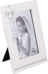 8" First Holy Communion White Frame with Silver Scroll Chalice Design - Holds 4x6 Photo