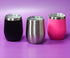 CHILLOUT LIFE Stainless Steel Wine Tumblers 2 Pack 12 oz - Double Wall Vacuum Insulated Wine Cups with Lids and Straws Set for Coffee, Wine, Cocktails - Hot Pink