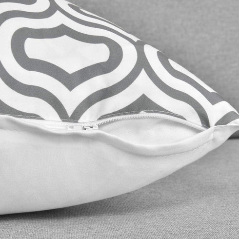 Yastouay Throw Pillow Covers Set of 6 Modern Decorative Throw Pillow Cases Geometric Pillow Covers Cushion Covers for Couch Sofa Bedroom Car (Grey and White, 18 x 18 Inch)
