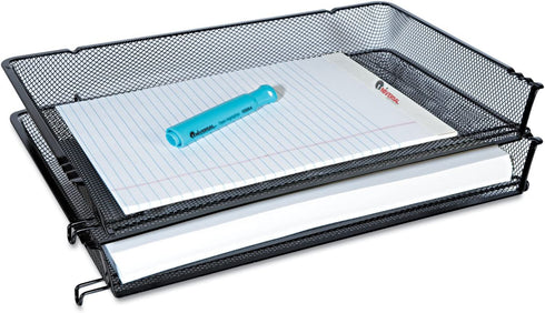 Universal One Mesh Stackable Side Load Tray, Legal, Black