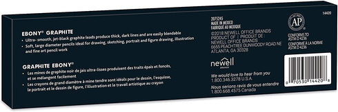 Prismacolor Ebony Graphite Pencils, Black Drawing Pencil Set | 12 Count Sketching Pencils