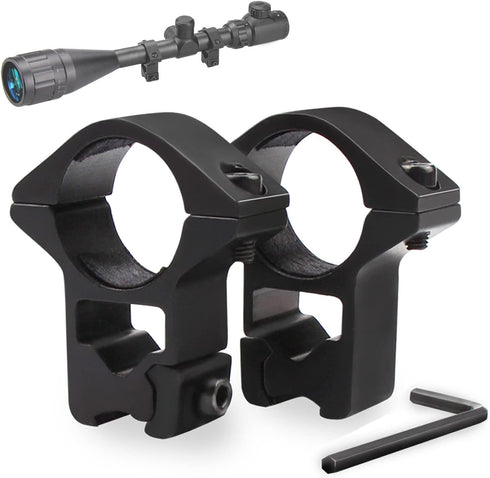 Modkin 11mm Dovetail Scope Mounts for 1'' Scope Tube High Profile for Airguns or Premium .22 Rifles (Set of 2)