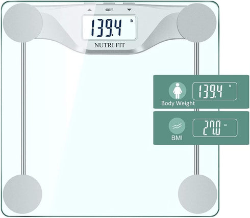 NUTRI FIT Digital Body Weight Bathroom Scale BMI, Accurate Weight Measurements Scale,Large Backlight Display and Step-On Technology,400 Pounds