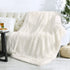 junovo Super Soft Shaggy Longfur Faux Fur Blanket, Fuzzy Throw Blanket for Bed, Fluffy Cozy Plush Light Blanket, Washable Warm Furry Throw Blanket for Couch Sofa Chair Home Decor, 50"x60" Cream White