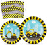 WERNNSAI Construction Party Supplies - Disposable Dump Truck Themed Tableware Set for Boys Kids Birthday Dinner Dessert Plates and Napkins Serves 16 Guests 48PCS