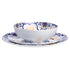 Amazon Basics 12-Piece Melamine Dinnerware Set - Service for 4, Traditional Blue & Yellow