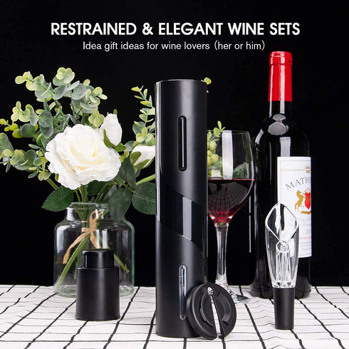 mafiti Wine Gifts for Him Men Dad Husband Fathers Day, Electric Wine Bottle Openers Pourer Aerater Stopper Set 4-in-1, Wine Accessories Christmas Boxes Birthday Gifts for Women