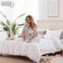 Sedona House Textured Throw Blanket Sharved Back Printing Sherpa Throw Blankets with Tassels (Light Tan)