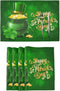 Wamika St Patricks Day Clover Placemats Set of 4 Gold Coins Pot Shamrock Table Mats Burlap Placemat Washable Non-Slip Heat Resistant Place Mats for Party Kitchen Dining Decorations 12 X 18 in