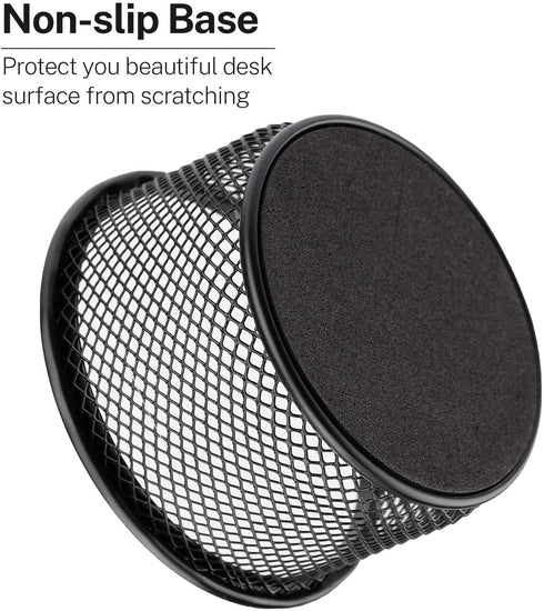 MaxGear Paper Clip Holder Mesh Paper Clip Holders Paperclip Holders Paper Clip Dispenser for Desk Paper Clip Organizer Office Binder Clip Holder Black, 4 Pack