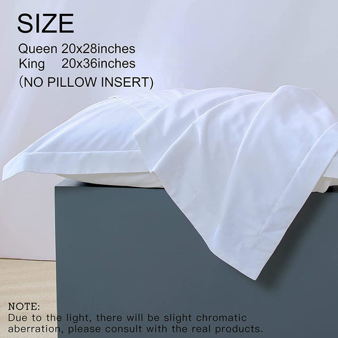 L LOVSOUL 100% Cotton Pillowcase 2 Pack White Queen Size 20x28Inches,Luxury Soft Breathable and Machine Wash Pillow Covers with Envelope Closure(Pillows are not Included)