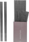 HIWARE 10 Pairs Fiberglass Chopsticks - Reusable Chopsticks Dishwasher Safe, 9 1/2 Inches - Black