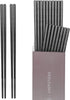 HIWARE 10 Pairs Fiberglass Chopsticks - Reusable Chopsticks Dishwasher Safe, 9 1/2 Inches - Black