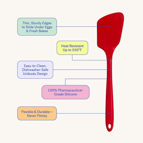 GIR: Get It Right Premium Silicone Spatula Turner - Non-Stick Heat Resistant Flip Spatula for Pancakes, Eggs, Cooking, Baking, and Mixing | Ultimate - 13 IN, Black