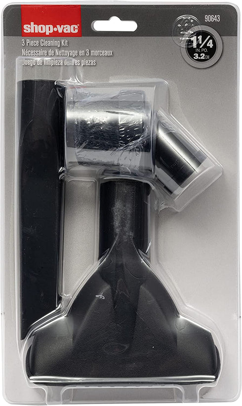 Shop-Vac 9064333 Cleaning Kit, 1-1/4 in. Diameter, Includes Gulper Tool, Round Brush and Crevice Tool, (1-Pack)