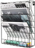 EASEPRES Hanging File Holder Organizer Metal Wall Mount Document Letter Tray Magazine Rack, 6 Tier, Black