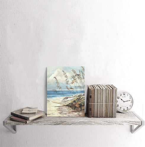 ARTISTIC PATH Abstract Wall Art Coastal Pictures: Blue Ocean Sand Seascape Painting Print on Canvas for Bedrooms (12" W x 16" H, Multi-Sized)