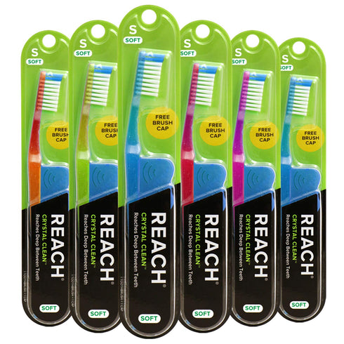 Reach Crystal Clean Toothbrush Soft Bristles, 1 Count (Pack of 6)