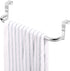 4 Pieces Metal Towel Bar Kitchen Cabinet Towel Rack Strong Steel Towel Bar Rack for Hanging on Inside or Outside of Doors, Home Kitchen Bathroom, Hand Towels, Dish Towels and Tea Towels (Silver)