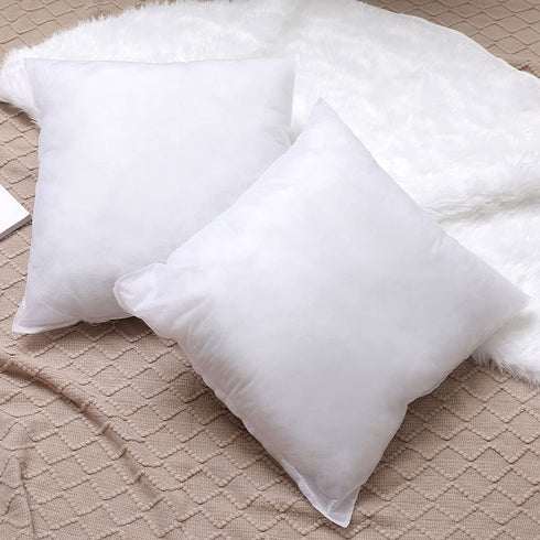 Throw Pillow Inserts - 16 x 16 Inches Decorative Pillows Inserts Set of 2, Premium Hypoallergenic Couch Pillows, Throw Pillows for Couch Bed Sofa - White