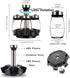 MONMART Salt and Pepper Shakers Salt Shaker Stainless Steel and Glass Set, 360° Rotating With Adjustable Pour Hole, 6-Piece Set