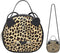 Cute Cat Purse Leopard Crossbody Bag Mini Shoulder Bag Handbags for Kids Women Teens Girls (Brown)