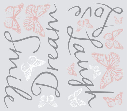 RoomMates RMK3173SCS Butterfly Dream Peel and Stick Wall Decals with 3D Cutout Butterflies , Pink