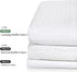 Lampling Waffle Shower Curtain White Fabric Hotel Luxury Textured Modern Farmhouse Waterproof Bathroom Curtain Cloth Pretty Elegant Spring Shower Curtains Sets 72" x 72"