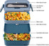 HSYTEK Bento Lunch Box Set Portable , 2 Layer Japanese Lunch Box, Meal Prep Lunch Container with Utensil & A Tote Drawstring Insulated Lunch Bag(Blue)