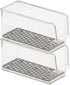 Spectrum Diversified Hexa in-Fridge Large Refrigerator Bin for Storage and Organization of Fruit Vegetables Produce and More, 8.5 x 4 x 4.25, Clear/Dark Gray