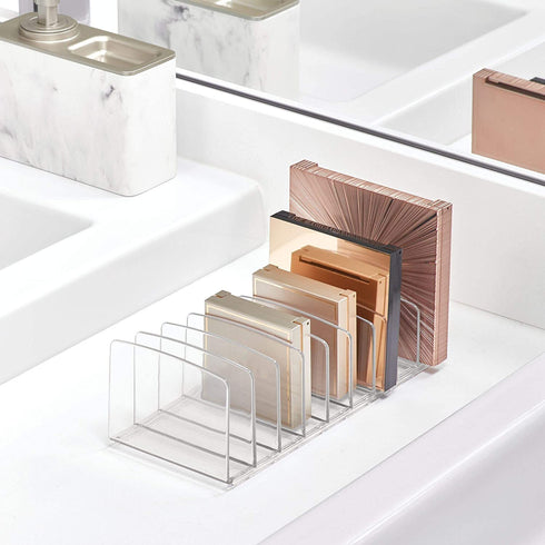iDesign Clarity BPA-Free Plastic Divided Makeup Palette Organizer, 9.25" x 3.86" x 3.2", Clear