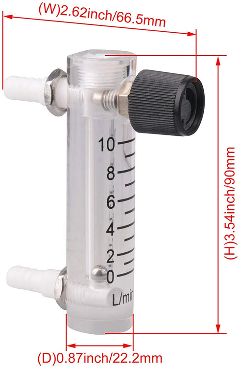 CNBTR LZQ-3 0-10 LPM Tube Type Acylic Flowmeter Gas 8mm Hose Fitting Oxygen Flowmeter Regulator Flow Meter