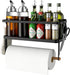 Magnetic Fridge Spice Rack Organizer Storage Holder Kitchen, Magnetic Paper Towel Holder Rack for Refrigerator Shelf Storage Hanger (Small, Black)