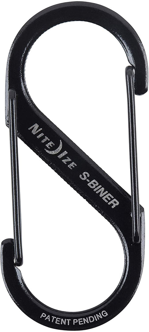 Nite Ize Size-2 S-Biner Dual Carabiner, Stainless-Steel, Black