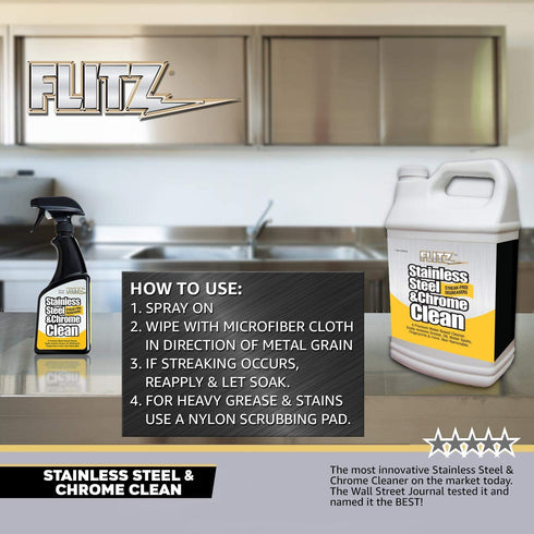 Flitz - SP 01506 Stainless Steel Cleaner and Polish For Appliances, Streak Free Shine for Refrigerators, Dishwashers, Sinks, BBQ Grills, Ovens and More, 16 oz, Single